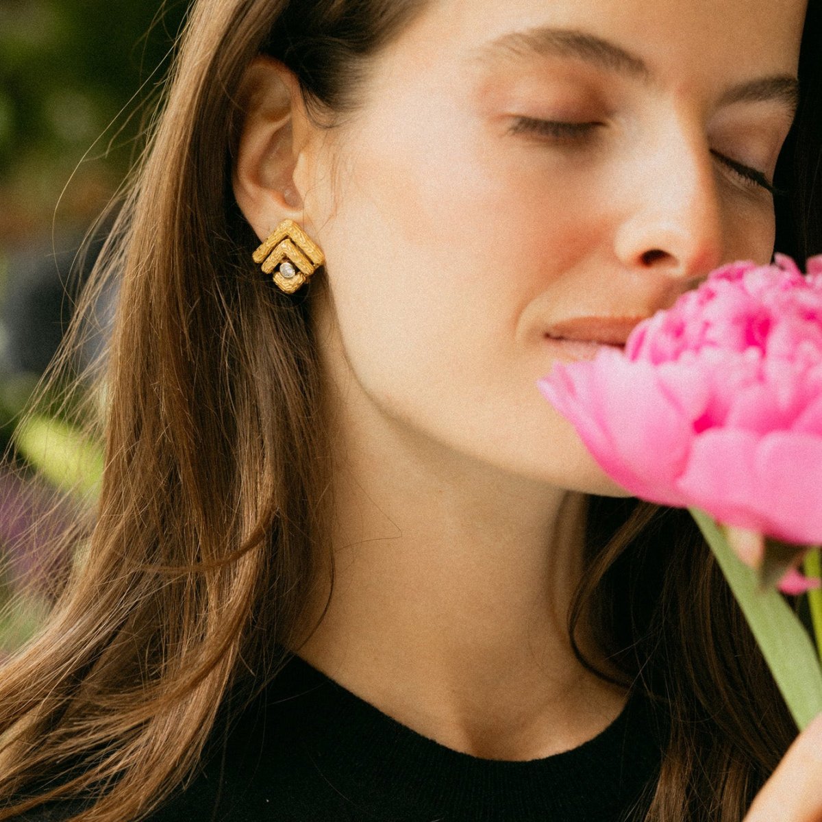Boucles d'oreilles Clips en or jaune et diamants - Castafiore