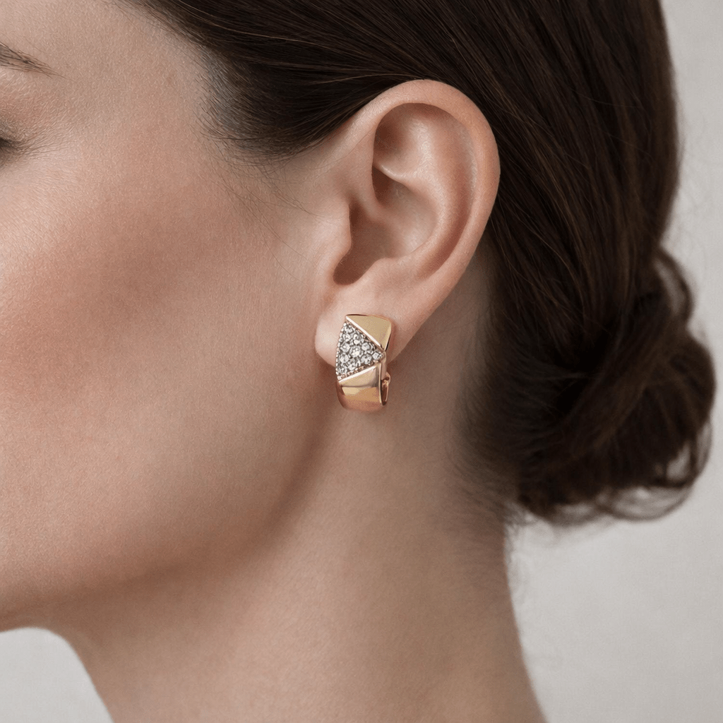 Boucles d'oreilles Clips en or jaune et diamants - Castafiore