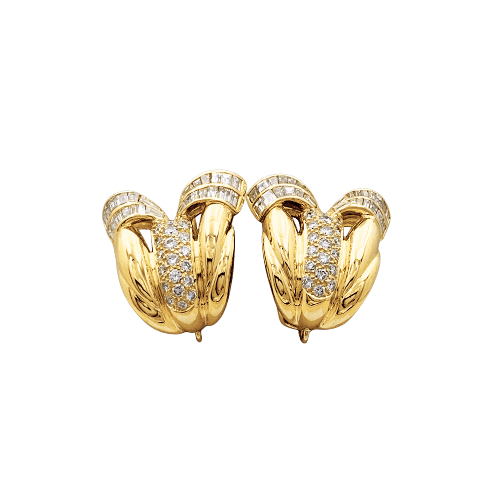 Boucles d'oreilles Clips en or jaune et diamants - Castafiore