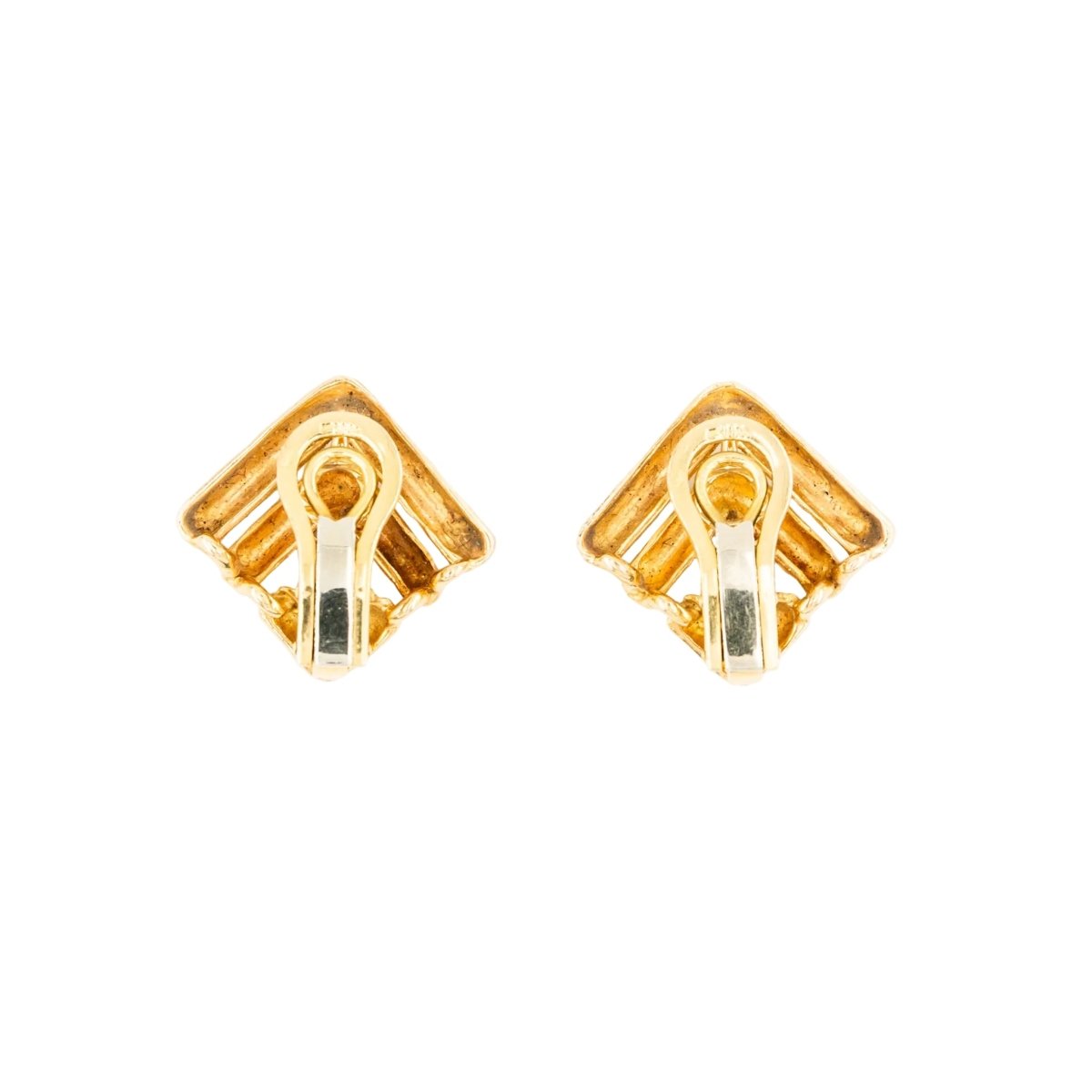 Boucles d'oreilles Clips en or jaune et diamants - Castafiore