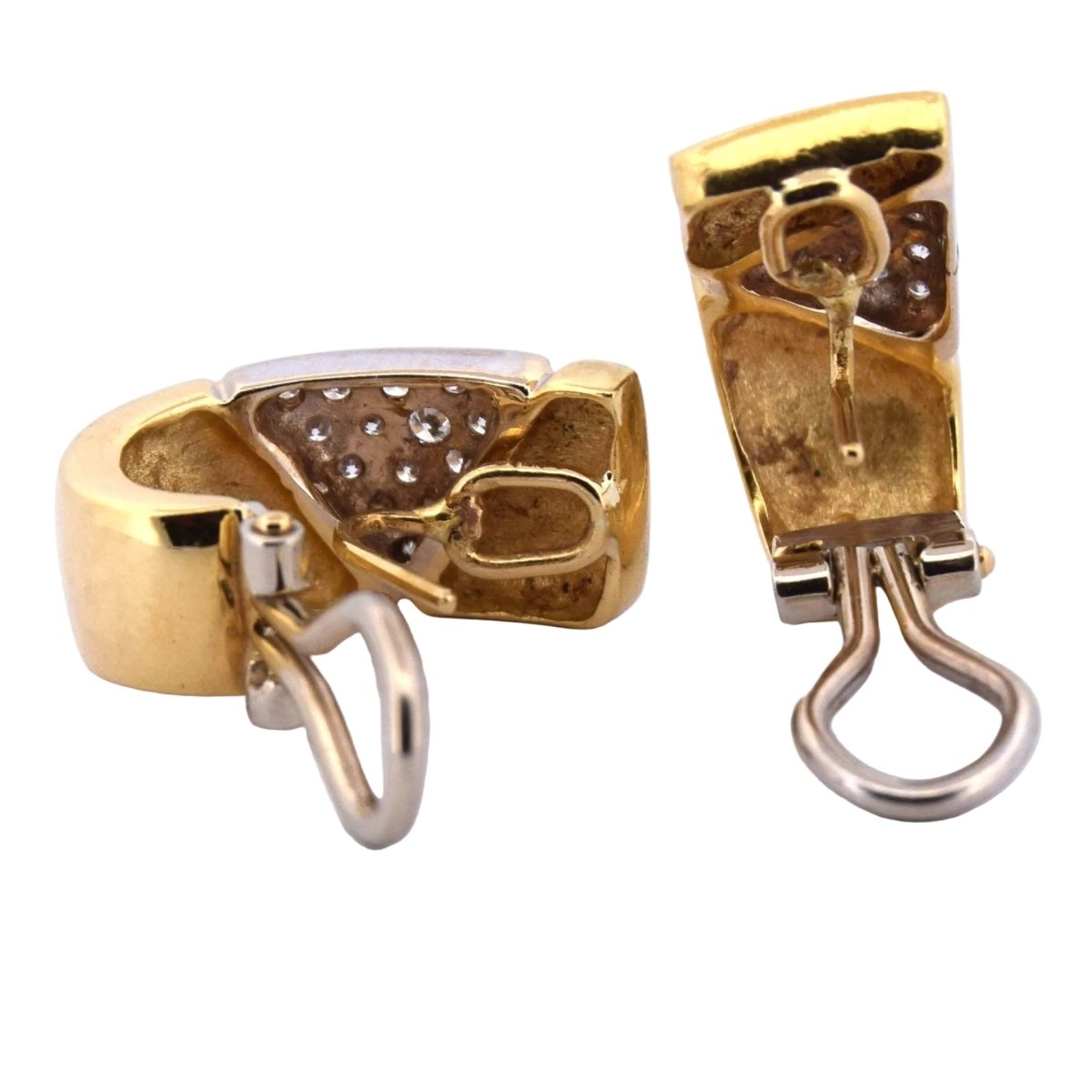 Boucles d'oreilles Clips en or jaune et diamants - Castafiore
