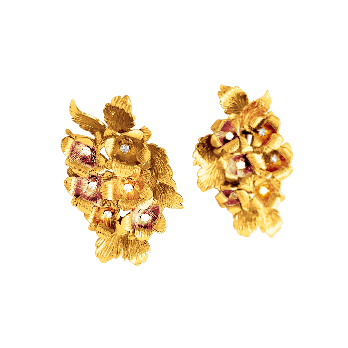 Boucles d'oreilles Clips en or jaune et diamants - Castafiore