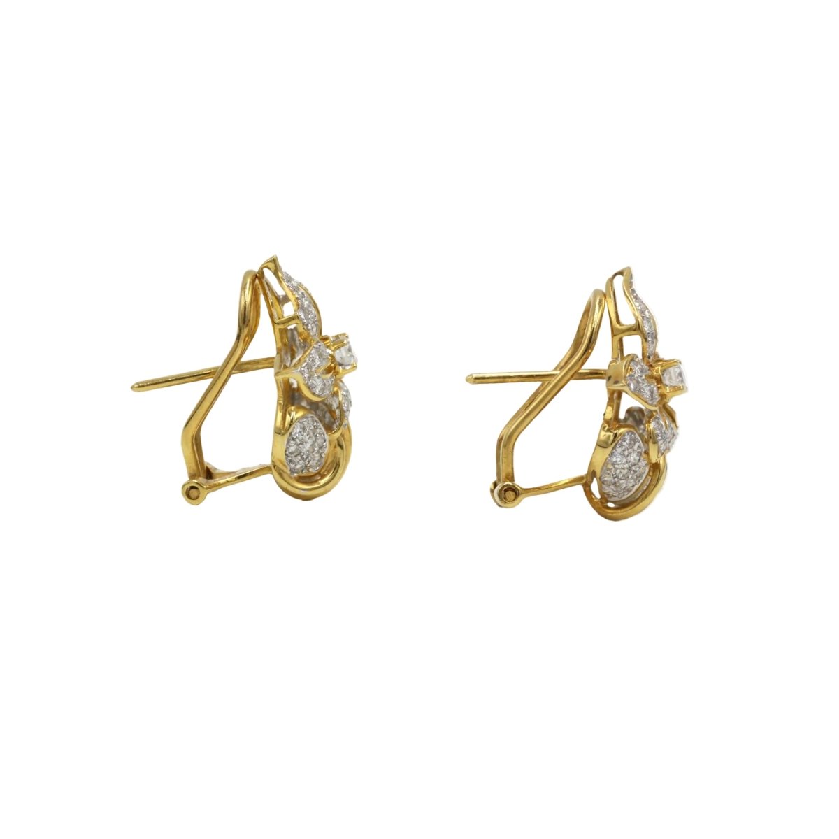 Boucles d'oreilles Clips en or jaune et diamants - Castafiore
