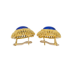 Boucles d'oreilles Clips en or jaune et lapis - lazuli - Castafiore