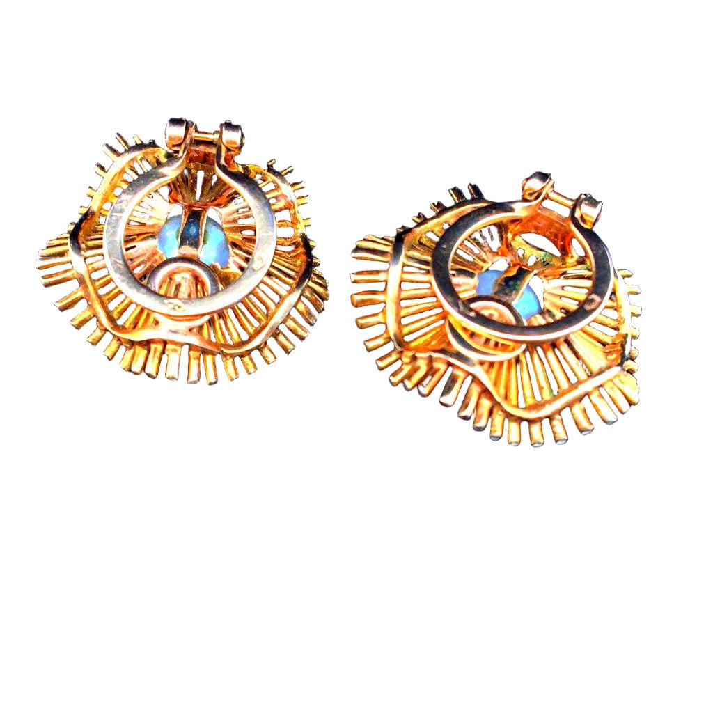 Boucles d'oreilles Clips en or jaune et perles - Castafiore