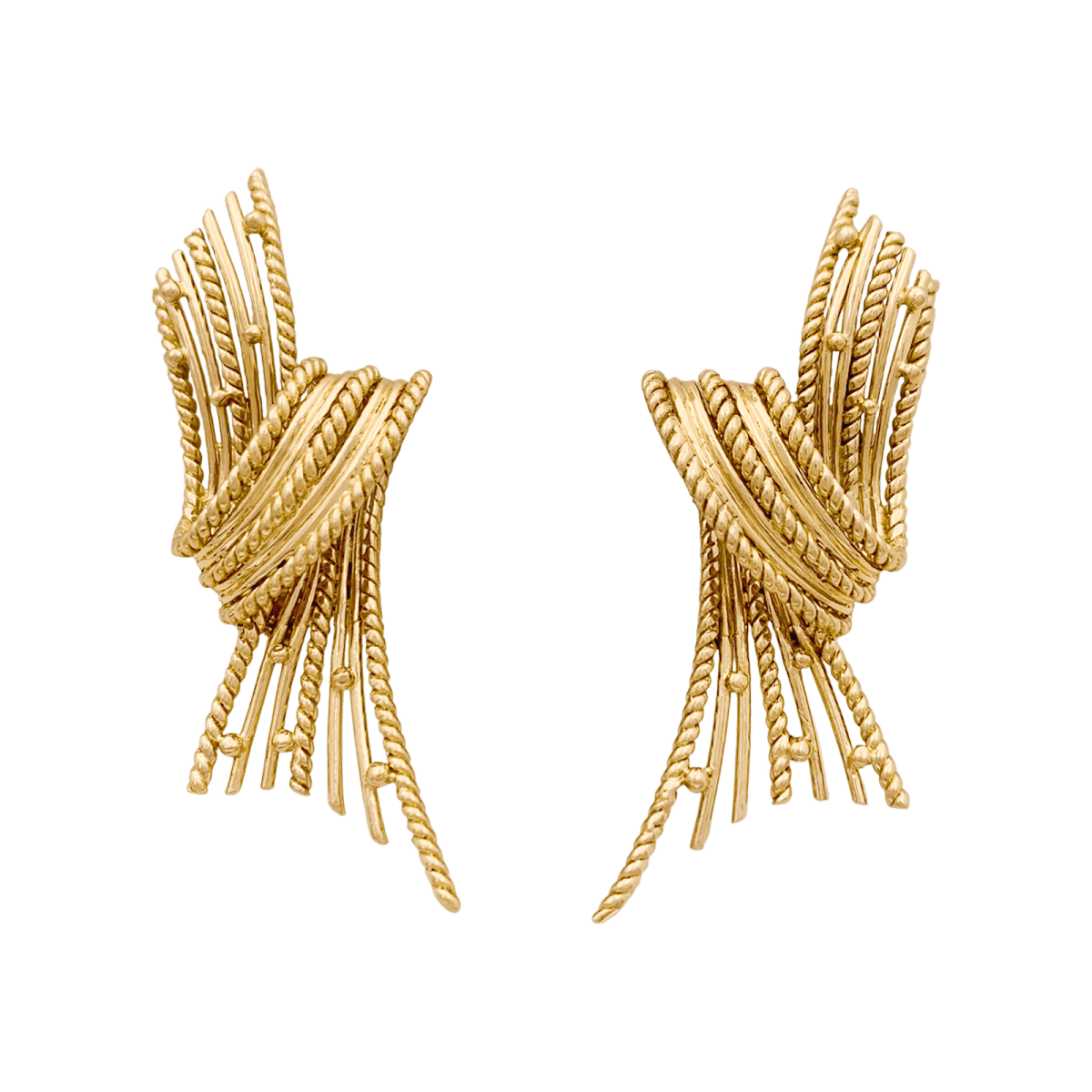 Boucles d'oreilles Clips en or jaune et perles - Castafiore