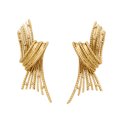 Boucles d'oreilles Clips en or jaune et perles - Castafiore