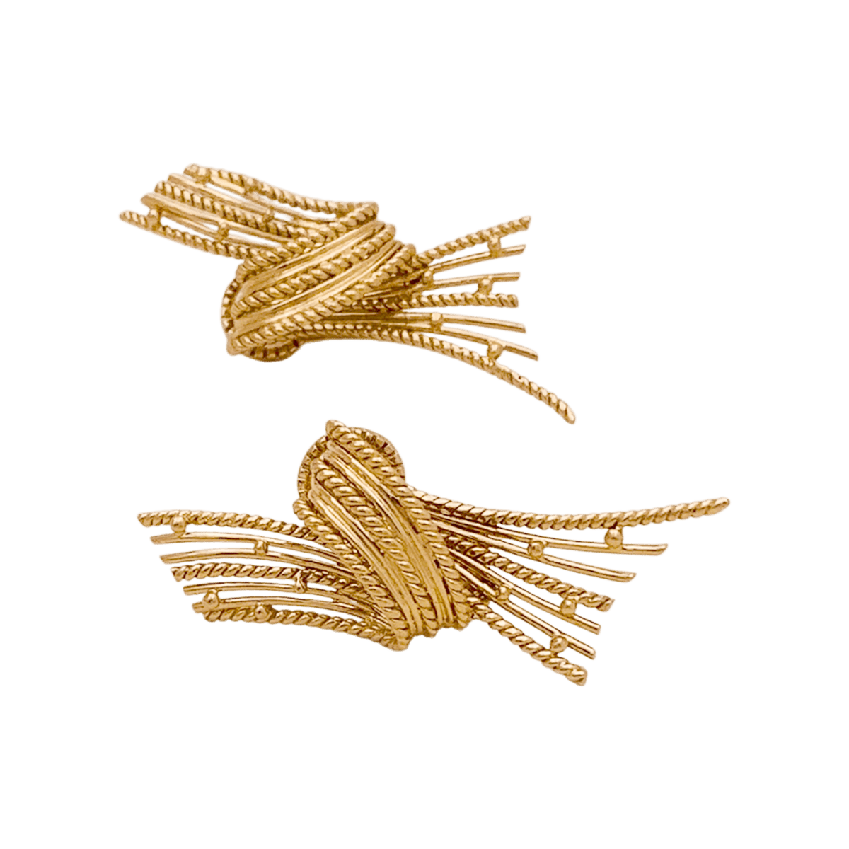 Boucles d'oreilles Clips en or jaune et perles - Castafiore