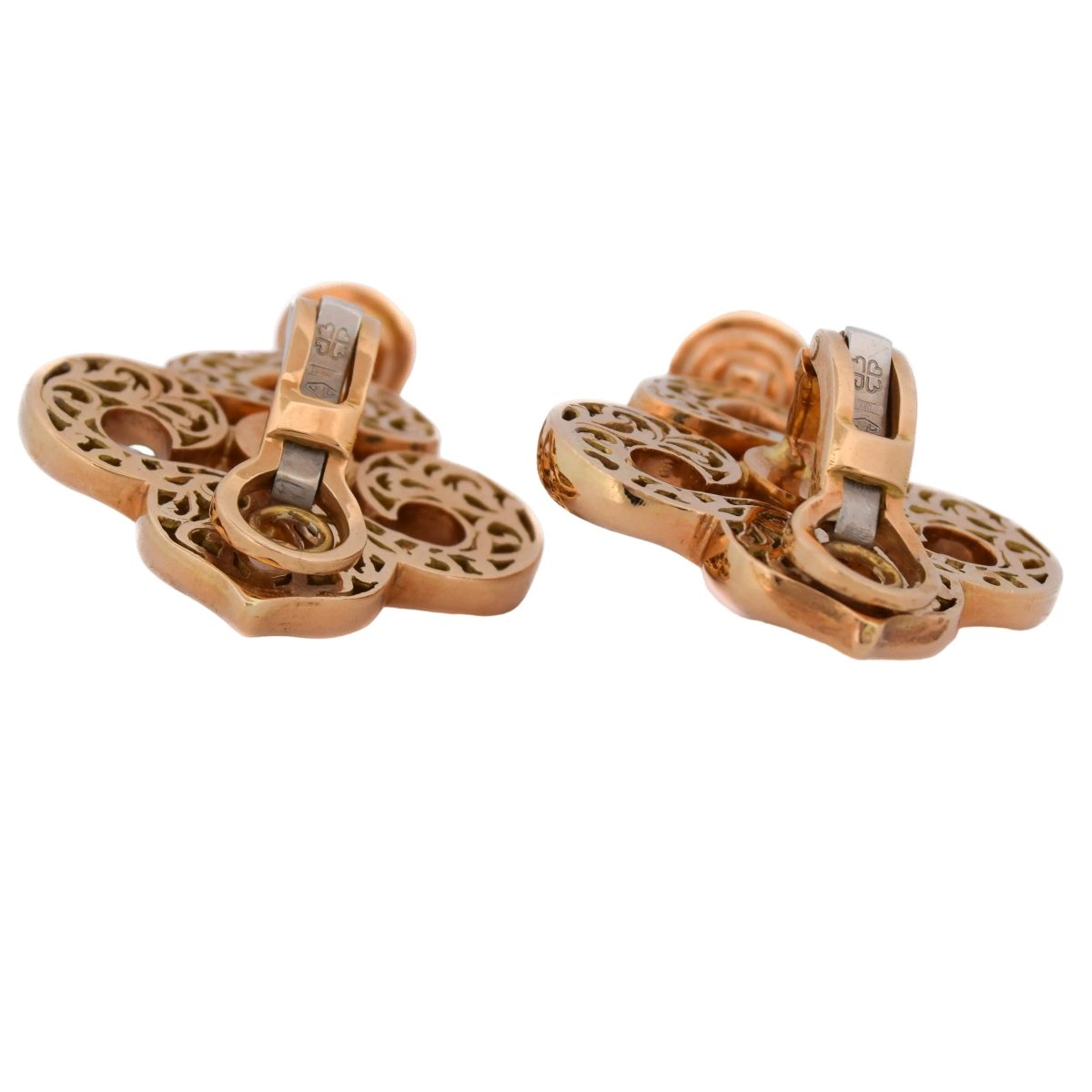 Boucles d'oreilles Clips en or jaune et perles - Castafiore