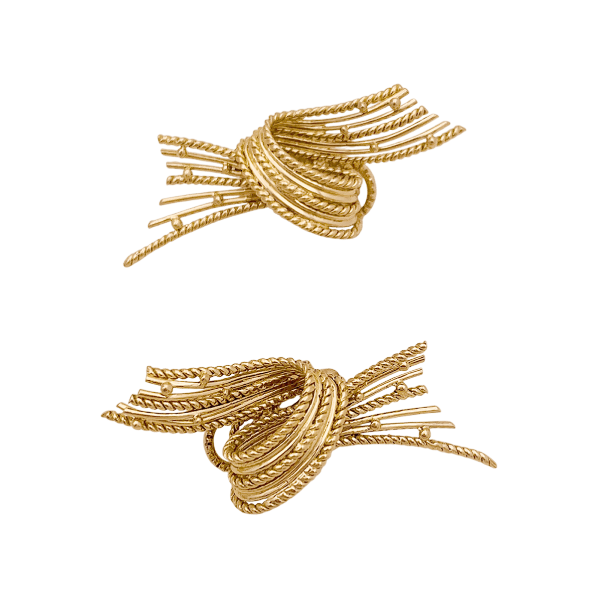 Boucles d'oreilles Clips en or jaune et perles - Castafiore