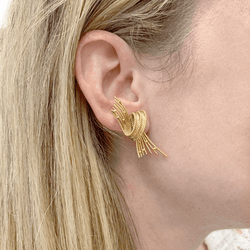 Boucles d'oreilles Clips en or jaune et perles - Castafiore