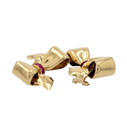 Boucles d'oreilles Clips en or jaune et rubis - Castafiore