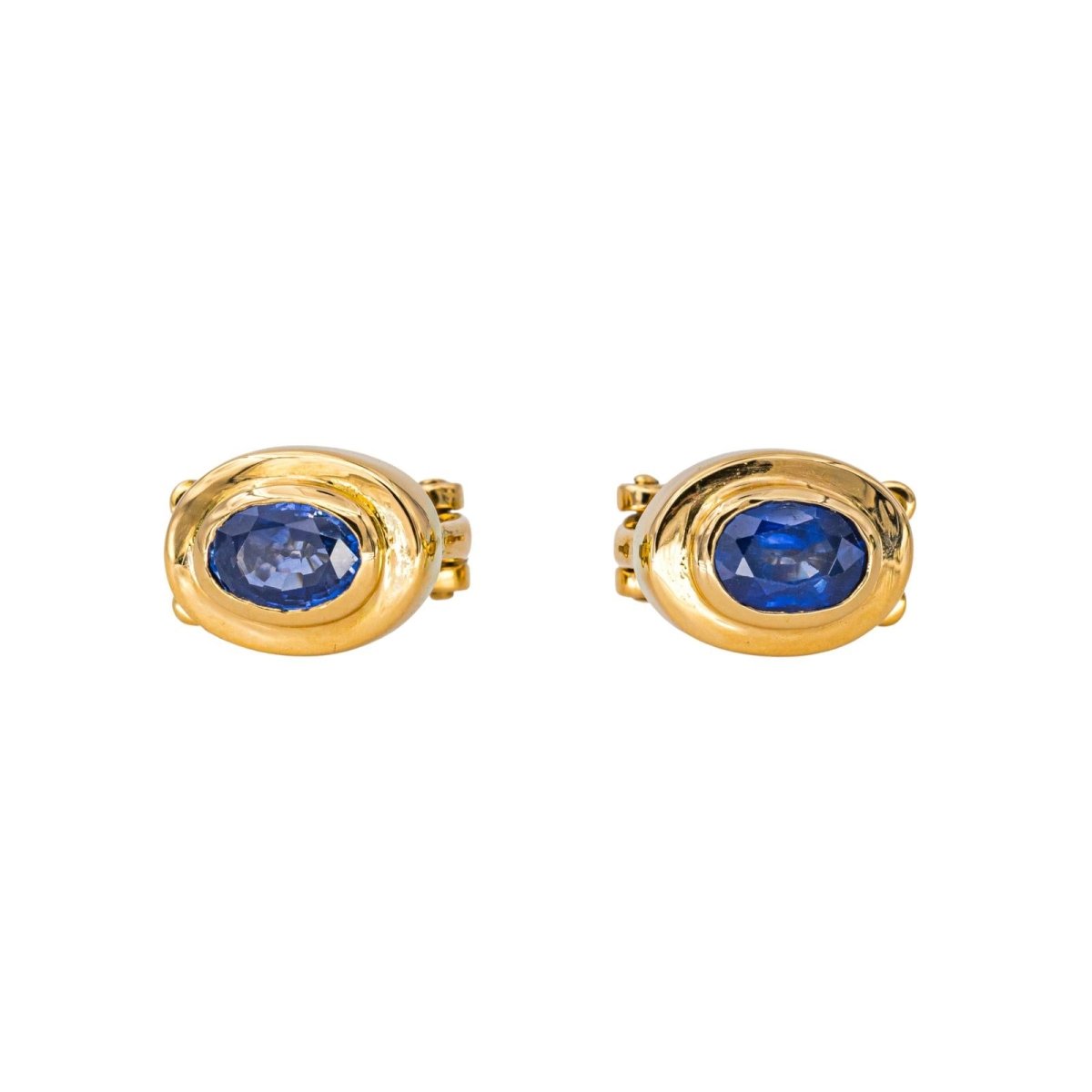 Boucles d'oreilles Clips en or jaune et saphir - Castafiore