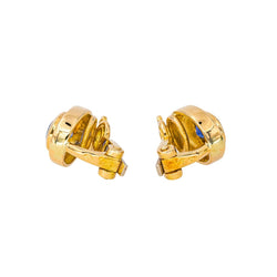 Boucles d'oreilles Clips en or jaune et saphir - Castafiore