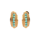 Boucles d'oreilles Clips en or jaune et turquoise - Castafiore