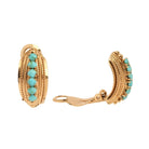 Boucles d'oreilles Clips en or jaune et turquoise - Castafiore