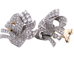 Boucles d'oreilles Clips en or jaune, platine et diamants - Castafiore