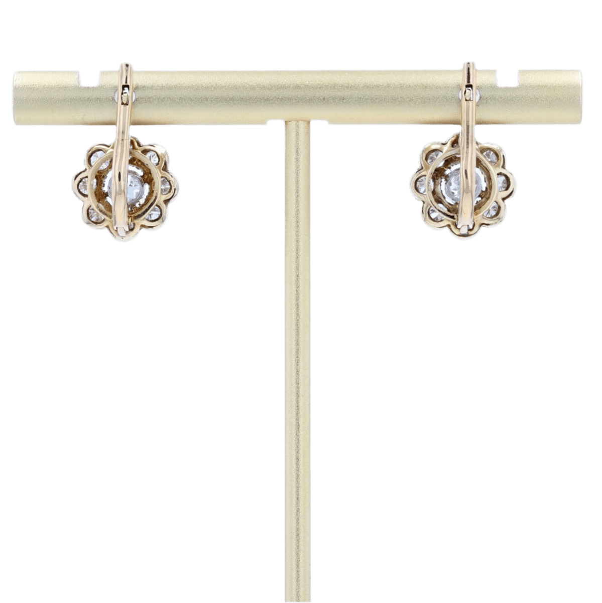 Boucles d'oreilles Clips en or jaune, platine et diamants - Castafiore