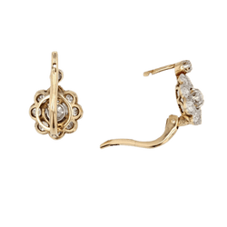 Boucles d'oreilles Clips en or jaune, platine et diamants - Castafiore