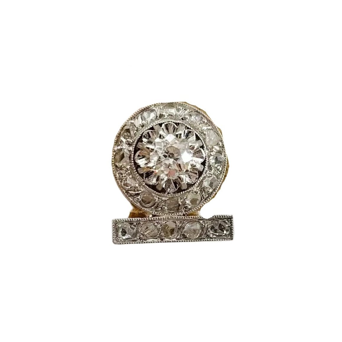 Boucles d'oreilles Clips en or jaune, platine et diamants - Castafiore