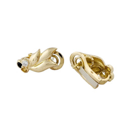 Boucles d’oreilles Clips en or jaune, saphirs et diamants - Castafiore