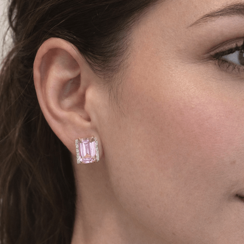 Boucles d'oreilles Clips en or rose et diamants - Castafiore