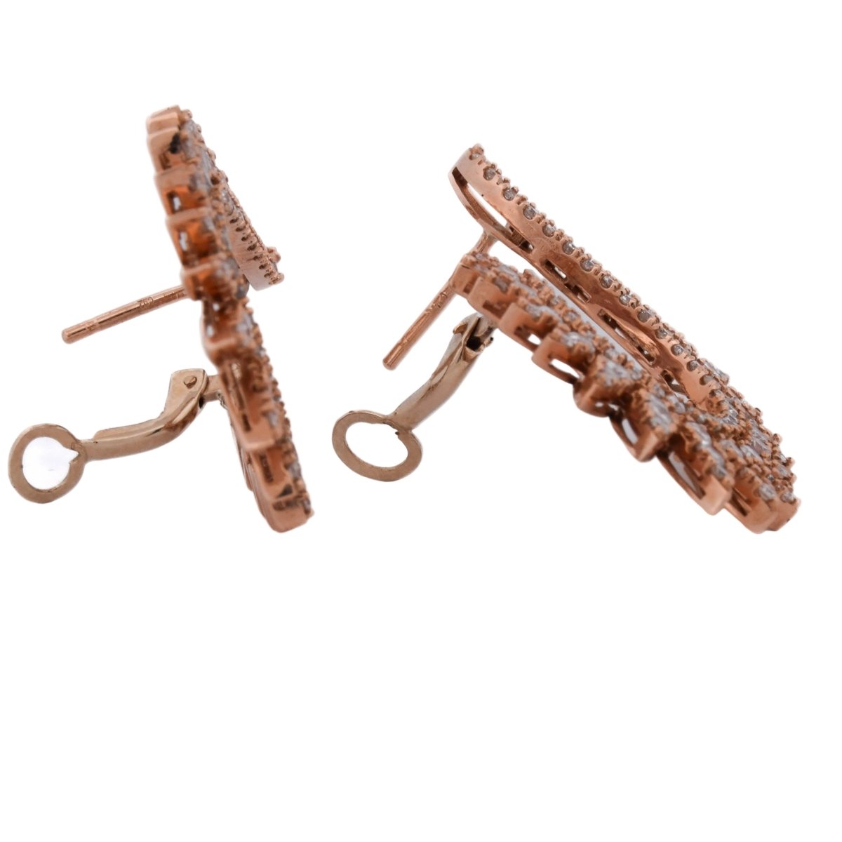 Boucles d'oreilles Clips en or rose et diamants - Castafiore