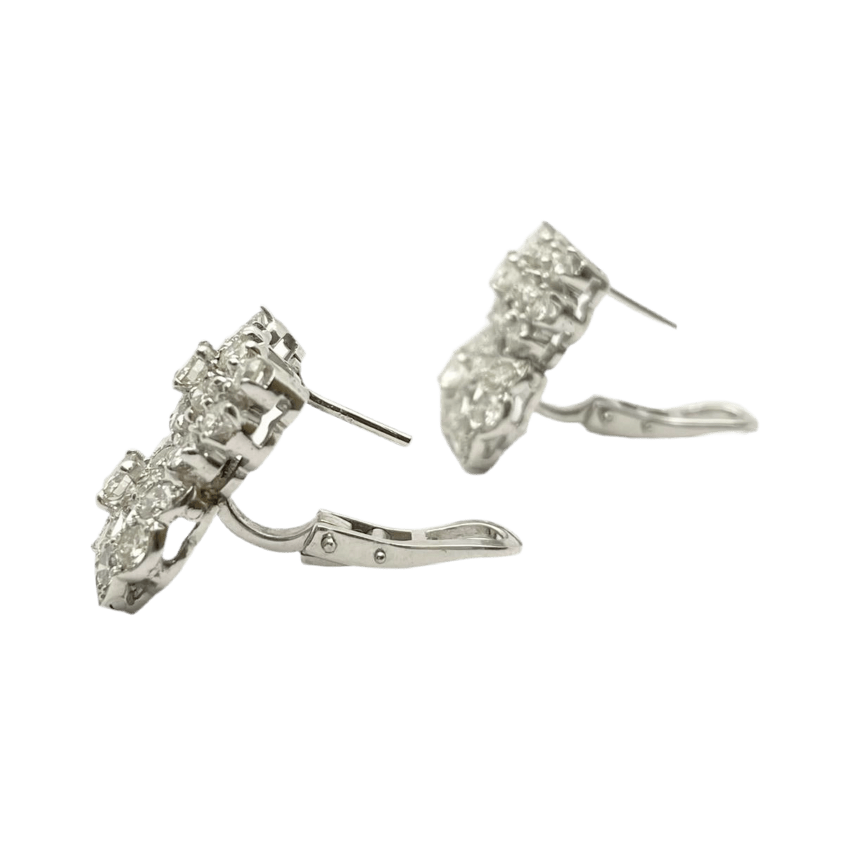 Boucles d'oreilles Clips en platine et diamants - Castafiore