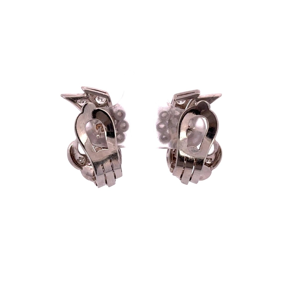 Boucles d'oreilles Clips en platine et diamants - Castafiore