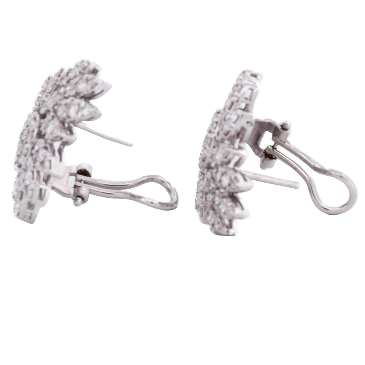 Boucles d'oreilles Clips en platine et diamants - Castafiore