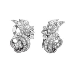 Boucles d'oreilles Clips en platine et diamants - Castafiore