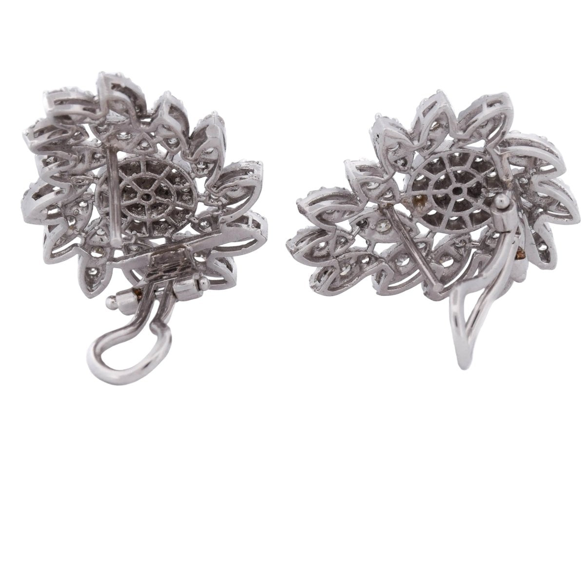Boucles d'oreilles Clips en platine et diamants - Castafiore