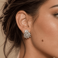 Boucles d'oreilles Clips en platine et diamants - Castafiore