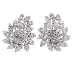 Boucles d'oreilles Clips en platine et diamants - Castafiore