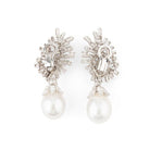 Boucles d'oreilles Clips en platine, perle et diamant - Castafiore