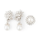 Boucles d'oreilles Clips en platine, perle et diamant - Castafiore