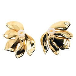 Boucles d'oreilles Clips JAR "Feuille de figuier" en aluminium et or jaune - Castafiore