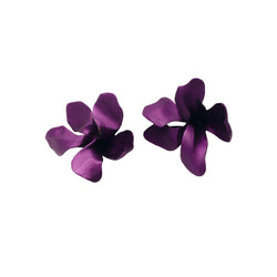 Boucles d'oreilles Clips JAR "Fleurs" en aluminium - Castafiore