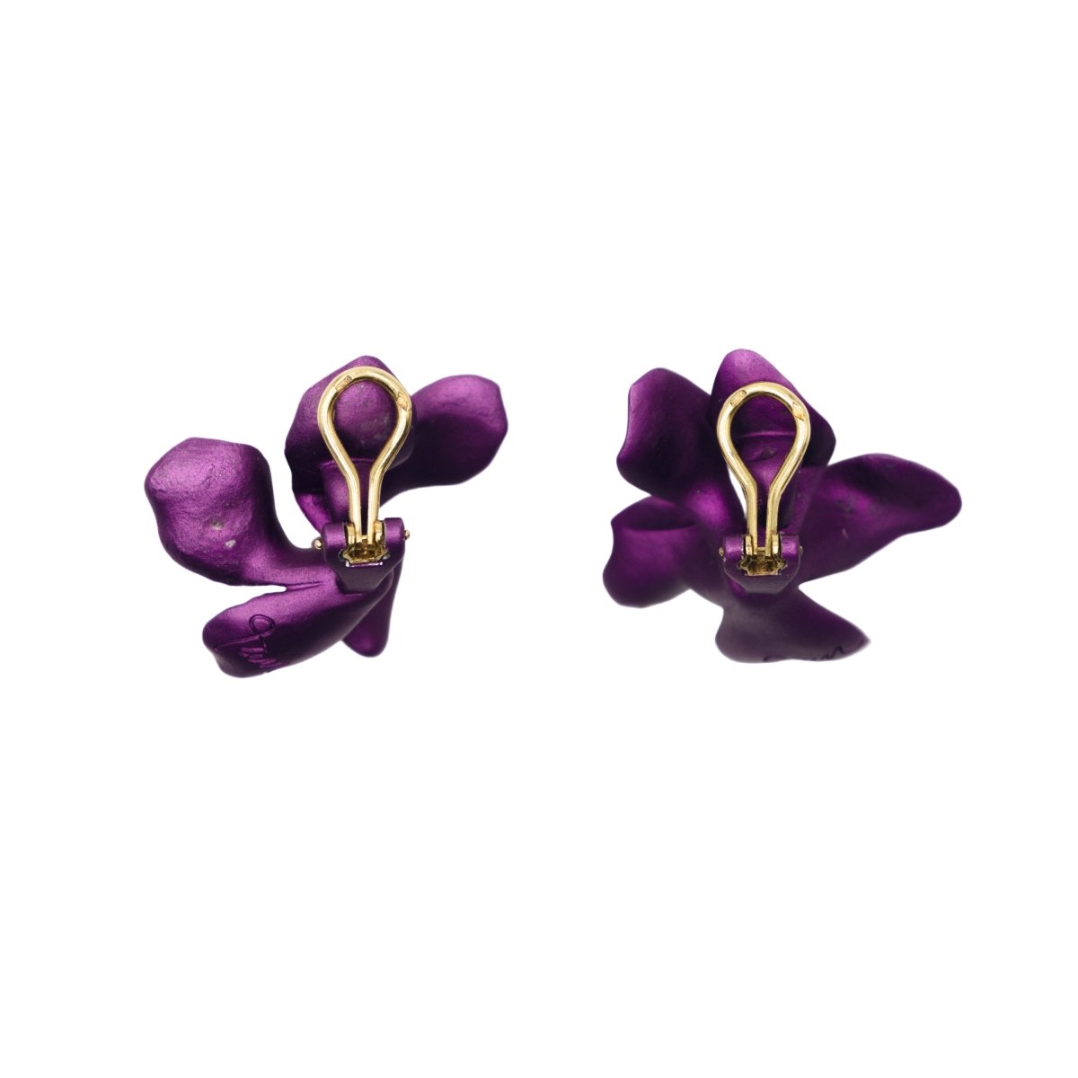 Boucles d'oreilles Clips JAR "Fleurs" en aluminium - Castafiore