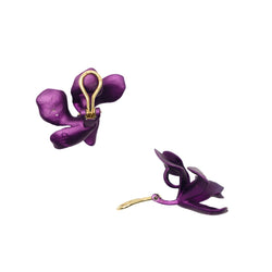 Boucles d'oreilles Clips JAR "Fleurs" en aluminium - Castafiore