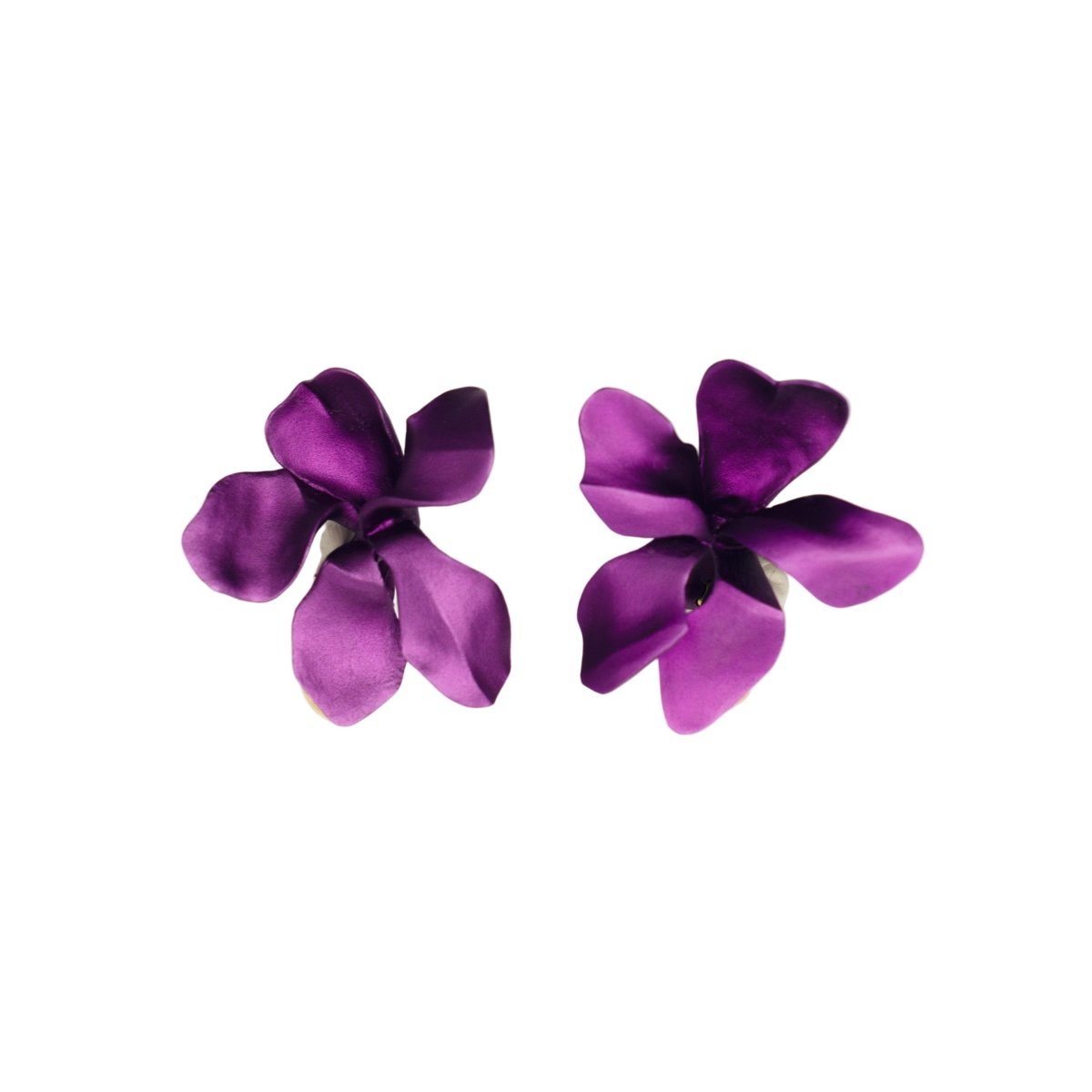 Boucles d'oreilles Clips JAR "Fleurs" en aluminium - Castafiore