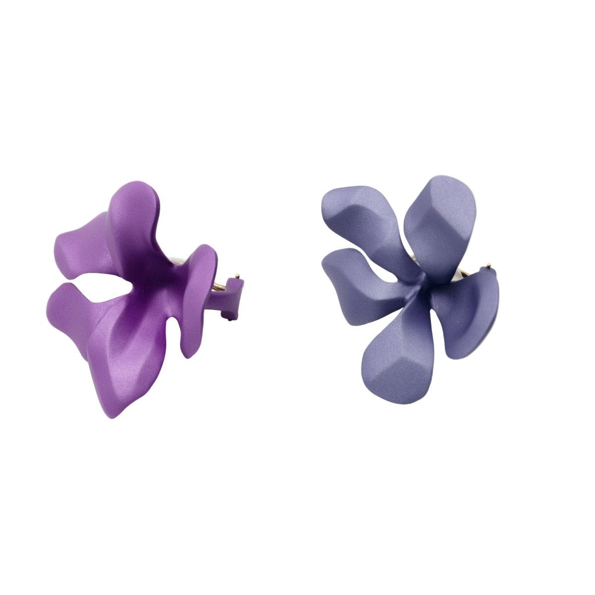 Boucles d'oreilles Clips JAR "Fleurs" en aluminium et or jaune - Castafiore