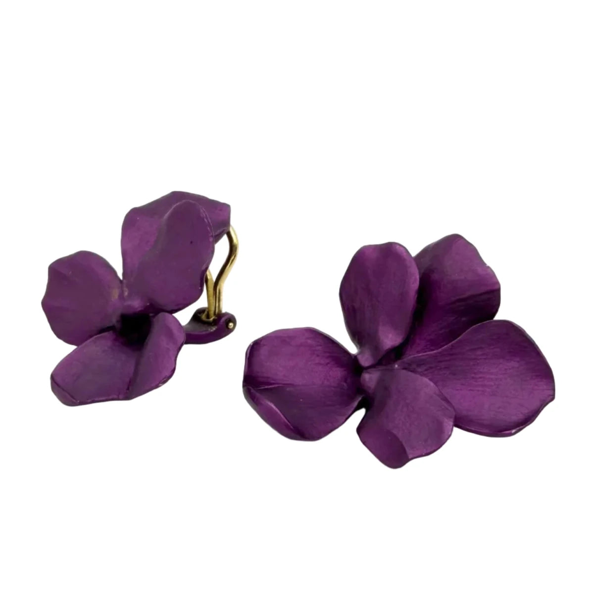 Boucles d'oreilles Clips JAR "Pansy" en or jaune et aluminium - Castafiore