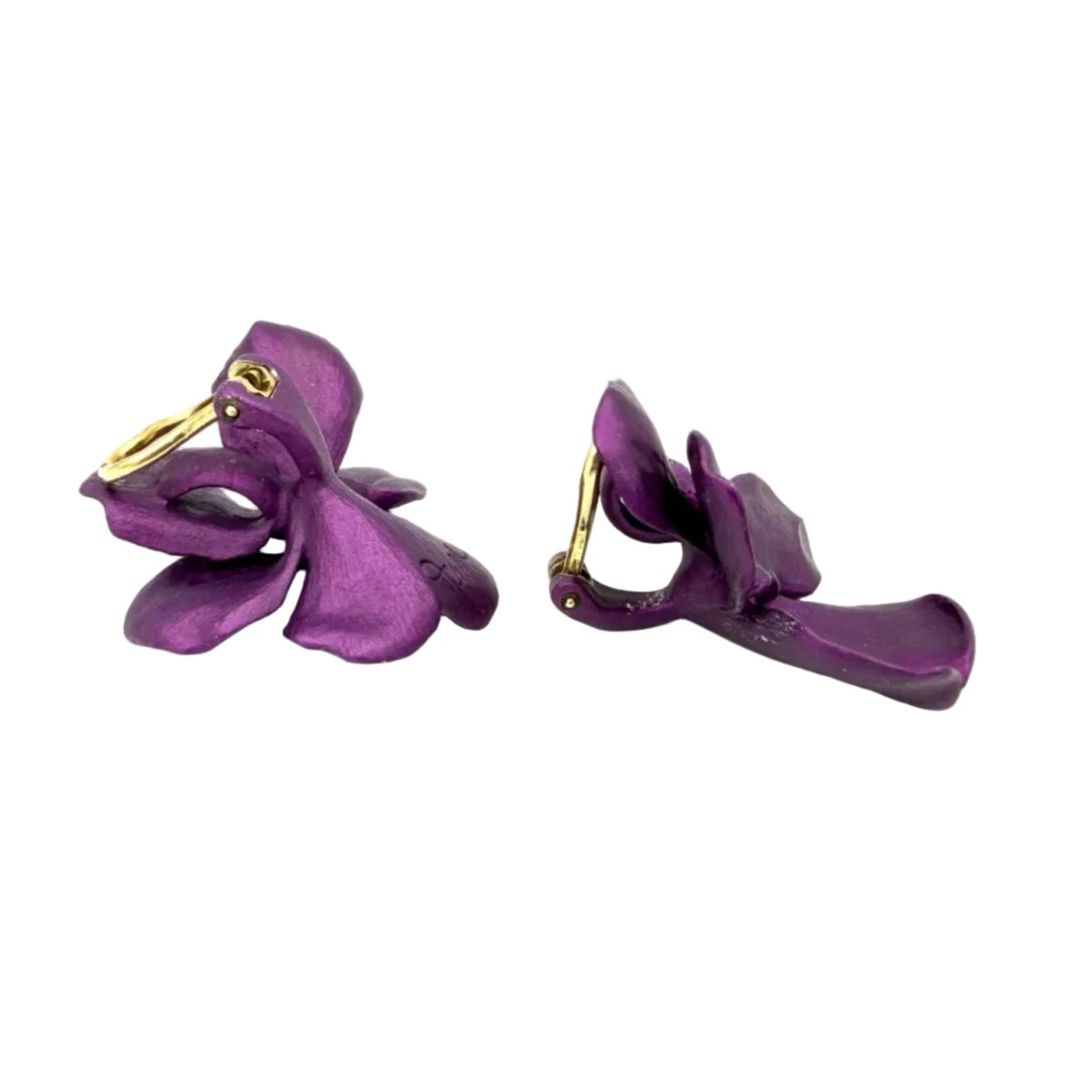 Boucles d'oreilles Clips JAR "Pansy" en or jaune et aluminium - Castafiore