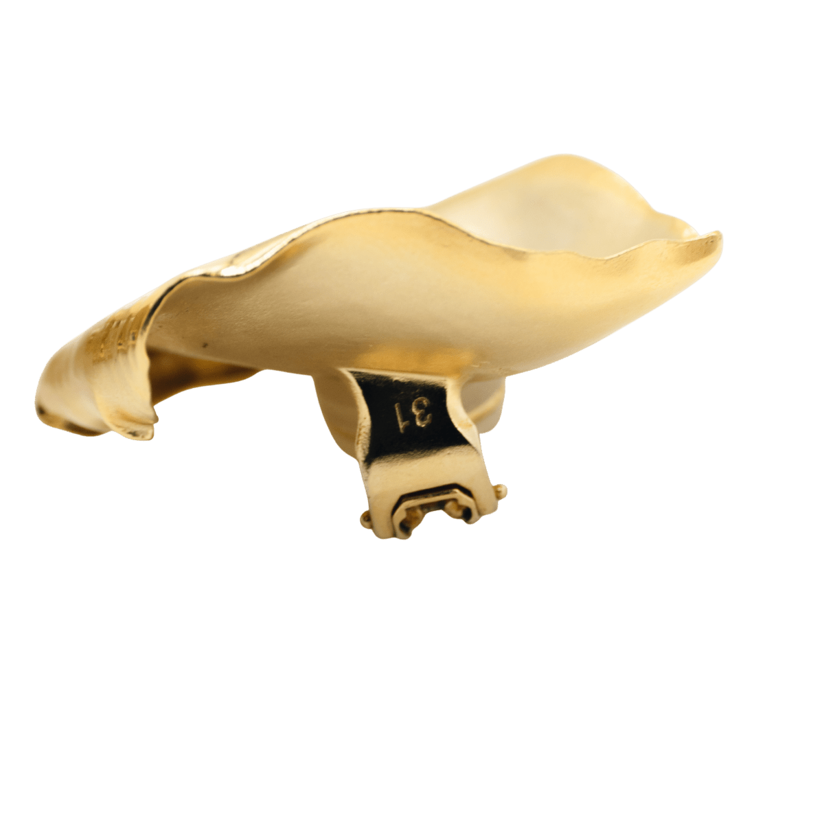 Boucles d'oreilles Clips JAR "Pétales" en aluminium et or jaune - Castafiore