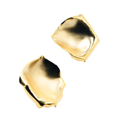 Boucles d'oreilles Clips JAR "Pétales" en aluminium et or jaune - Castafiore