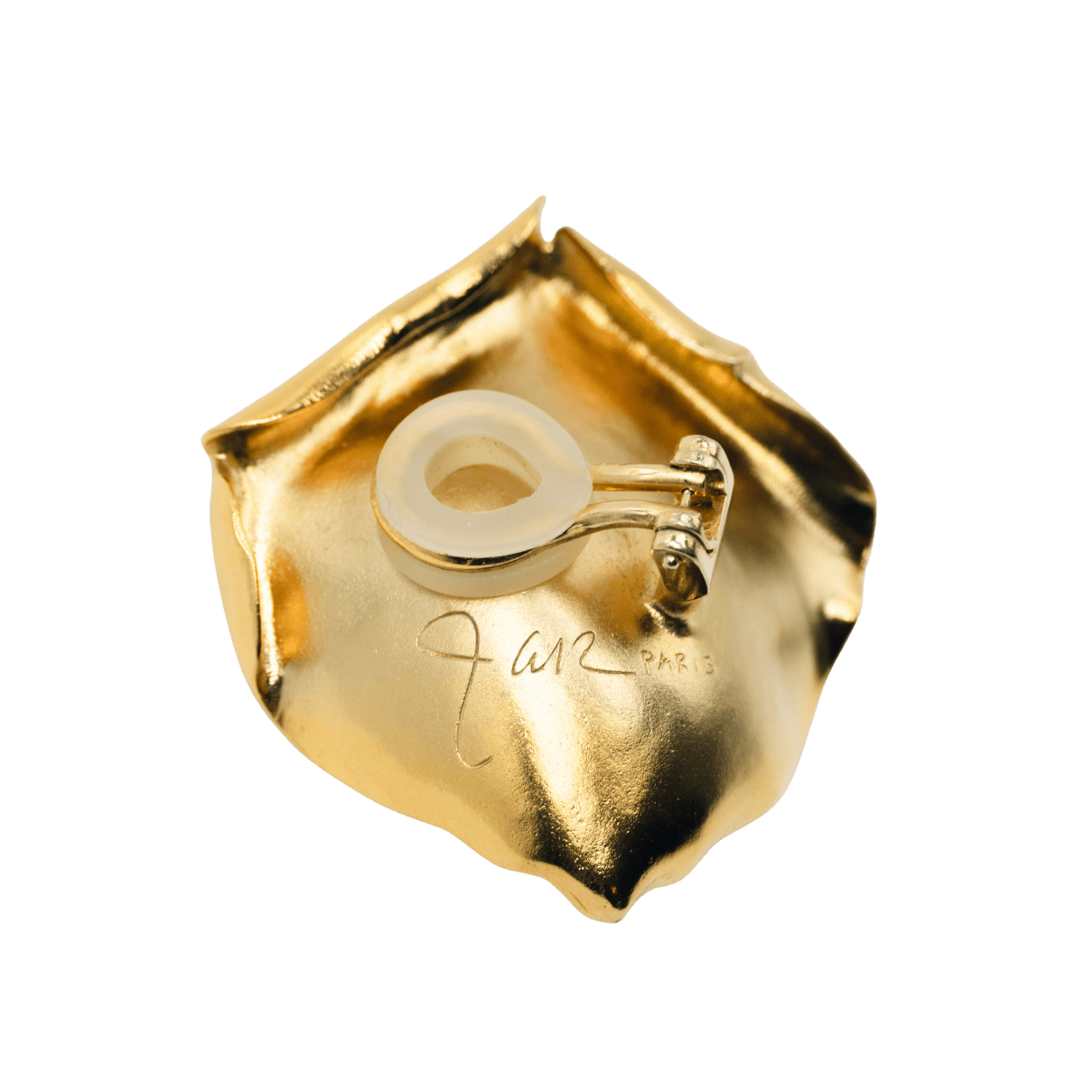 Boucles d'oreilles Clips JAR "Pétales" en aluminium et or jaune - Castafiore