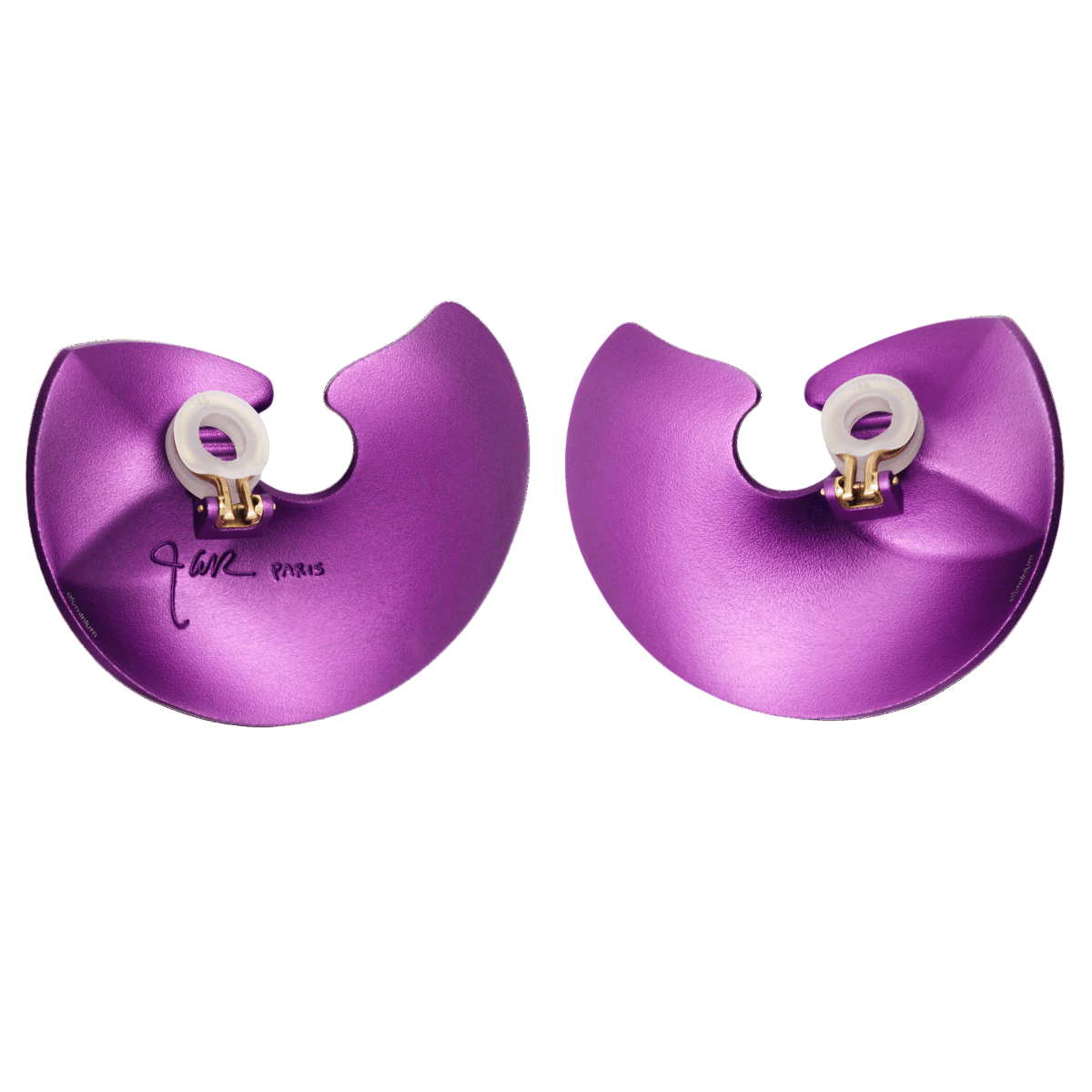 Boucles d'oreilles Clips JAR "Valérie" en aluminium et or jaune - Castafiore