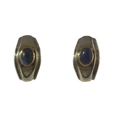 Boucles d'oreilles Clips LALAOUNIS en or jaune, argent et saphirs - Castafiore