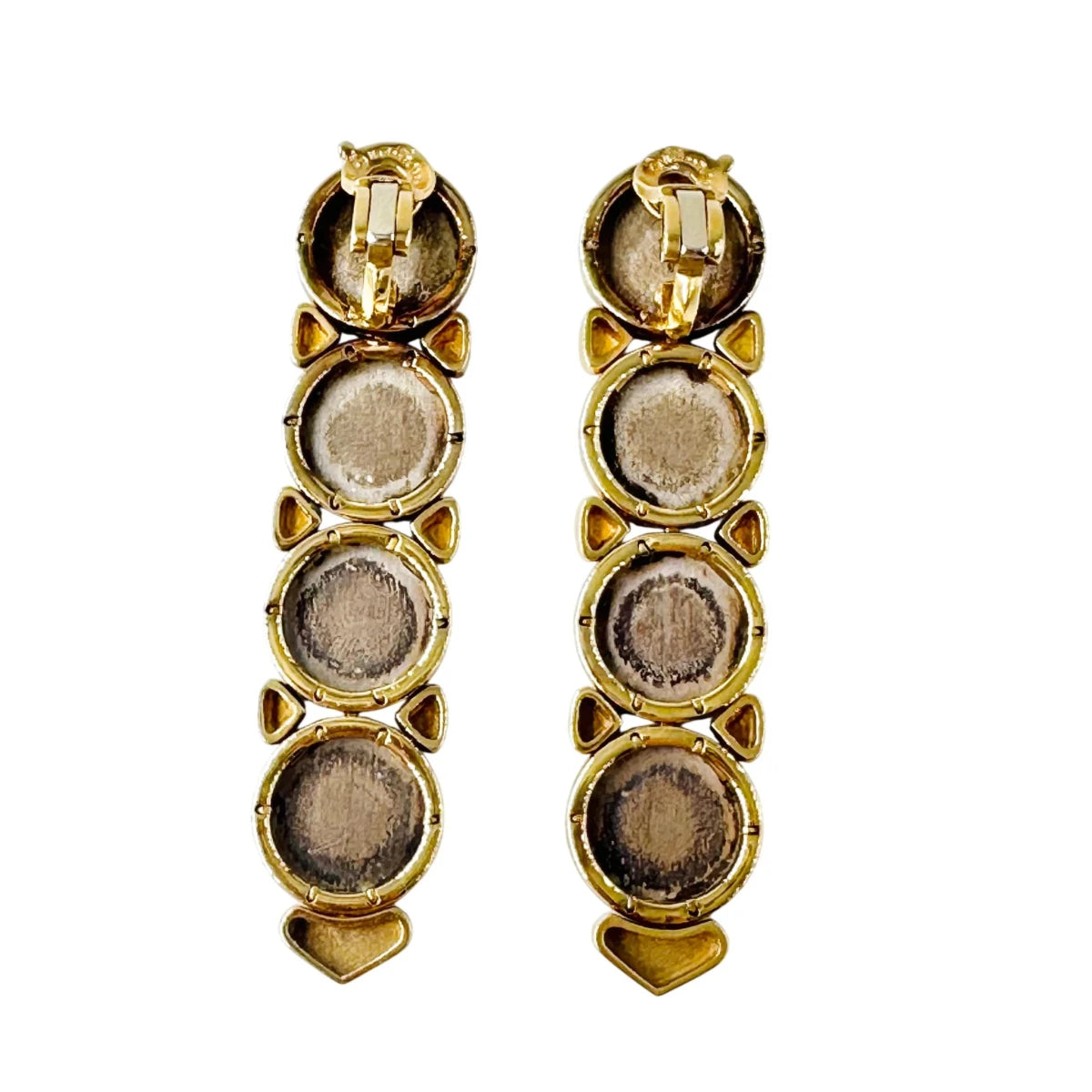 Boucles d'oreilles Clips MARINA B "Soleil" en or jaune et argent - Castafiore